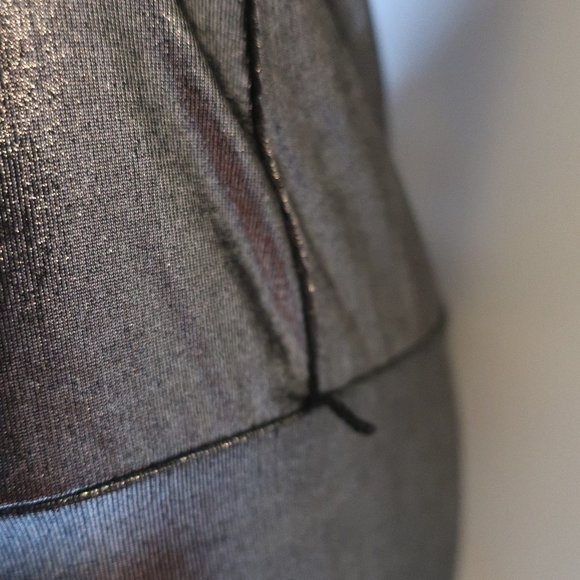 Womens RN CONVERTIBLE Pewter Metallic Long Sleeve Bodycon Mini Dress P US/XS * - Picture 8 of 13